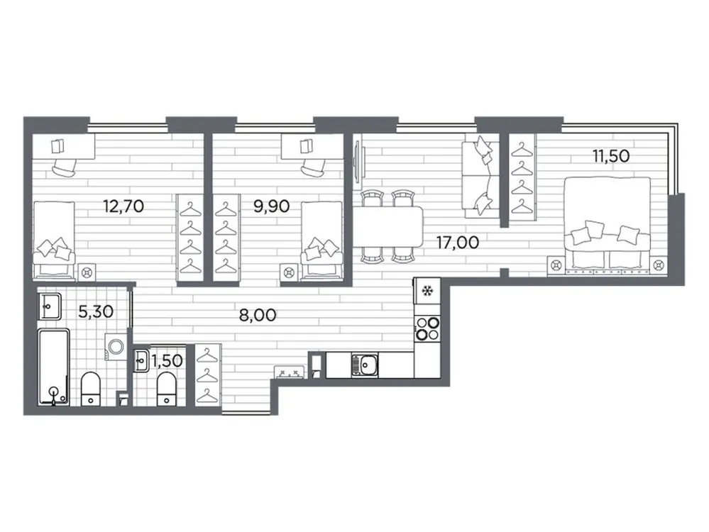 Продается 3-комнатная квартира, 65,9 м² - Фото 1