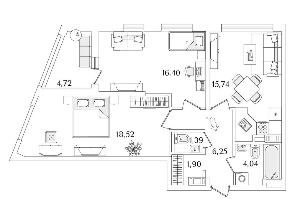 Продается 2-комнатная квартира, 65,7 м² - Фото 1