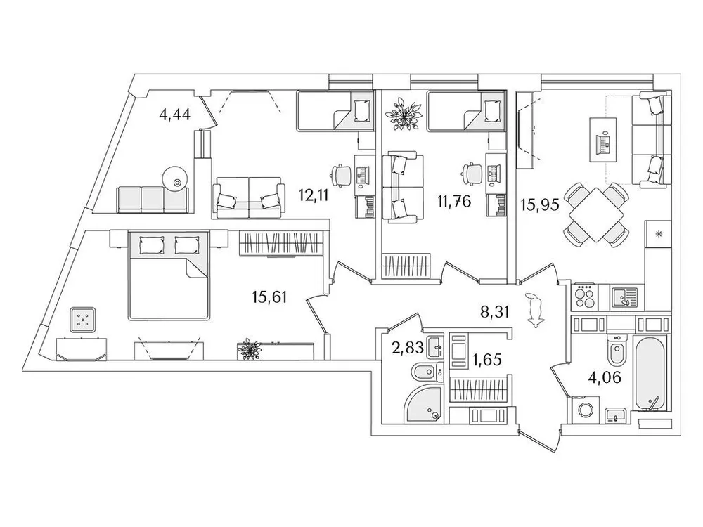 Продается 3-комнатная квартира, 75,8 м² - Фото 1