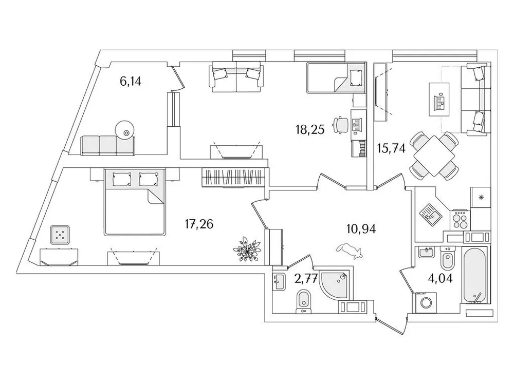 Продается 2-комнатная квартира, 72 м² - Фото 1