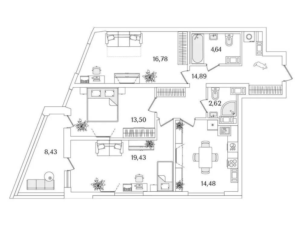 Продается 3-комнатная квартира, 90,2 м² - Фото 1