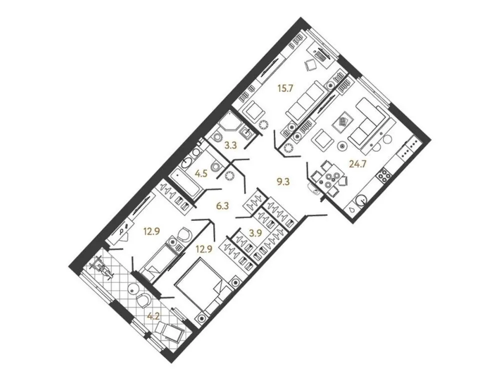 Продается 3-комнатная квартира, 93,6 м² - Фото 1