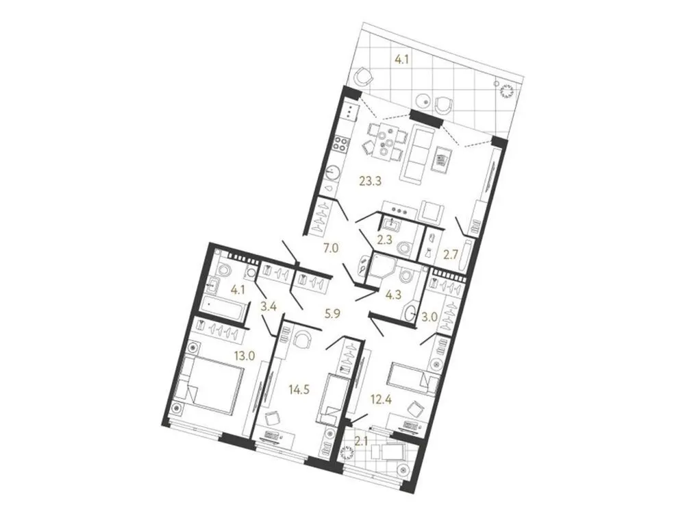 Продается 3-комнатная квартира, 96 м² - Фото 1