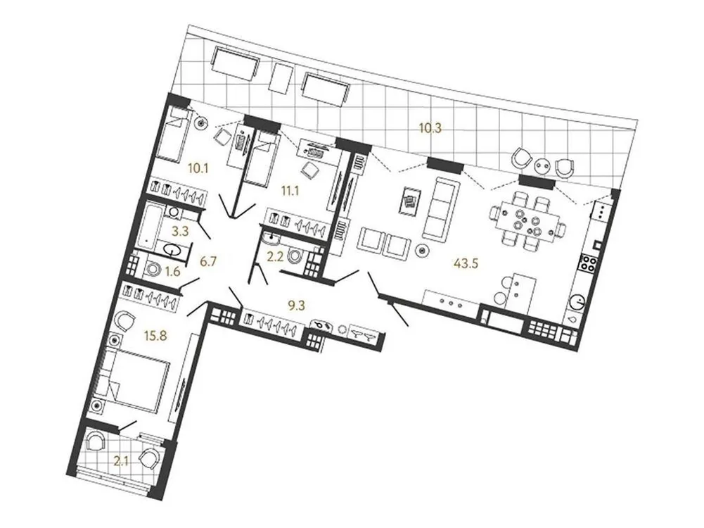 Продается 3-комнатная квартира, 102,6 м² - Фото 1