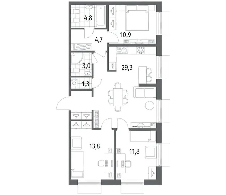 Продается 3-комнатная квартира, 83,2 м² - Фото 1