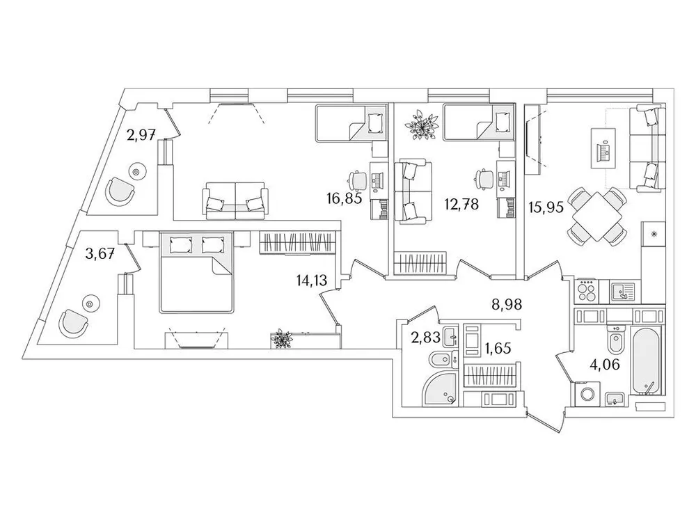 Продается 3-комнатная квартира, 79,4 м² - Фото 1