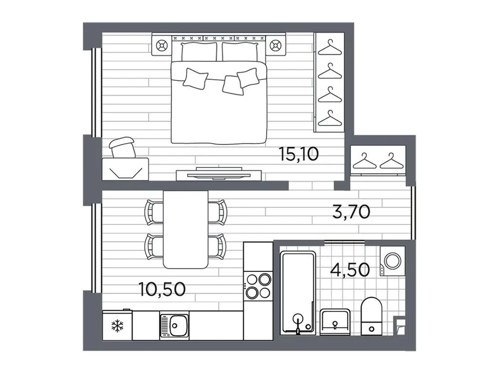 Продается 1-комнатная квартира, 33,8 м² - Фото 1