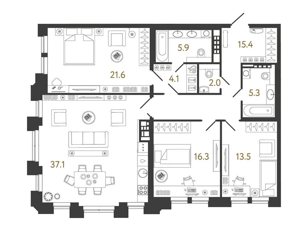 Продается 3-комнатная квартира, 121,2 м² - Фото 1