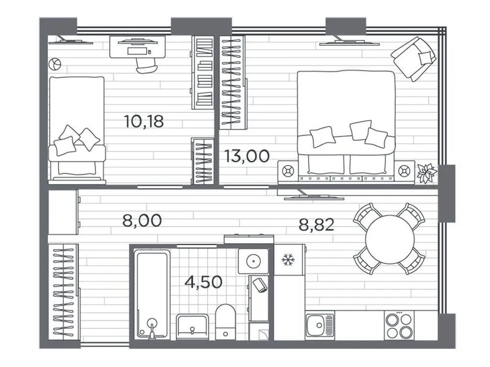 Продается 2-комнатная квартира, 45,6 м² - Фото 1