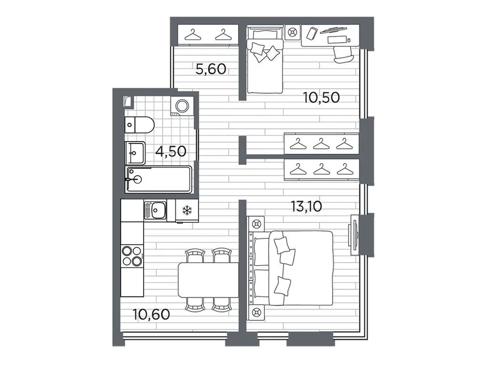 Продается 2-комнатная квартира, 44,3 м² - Фото 1