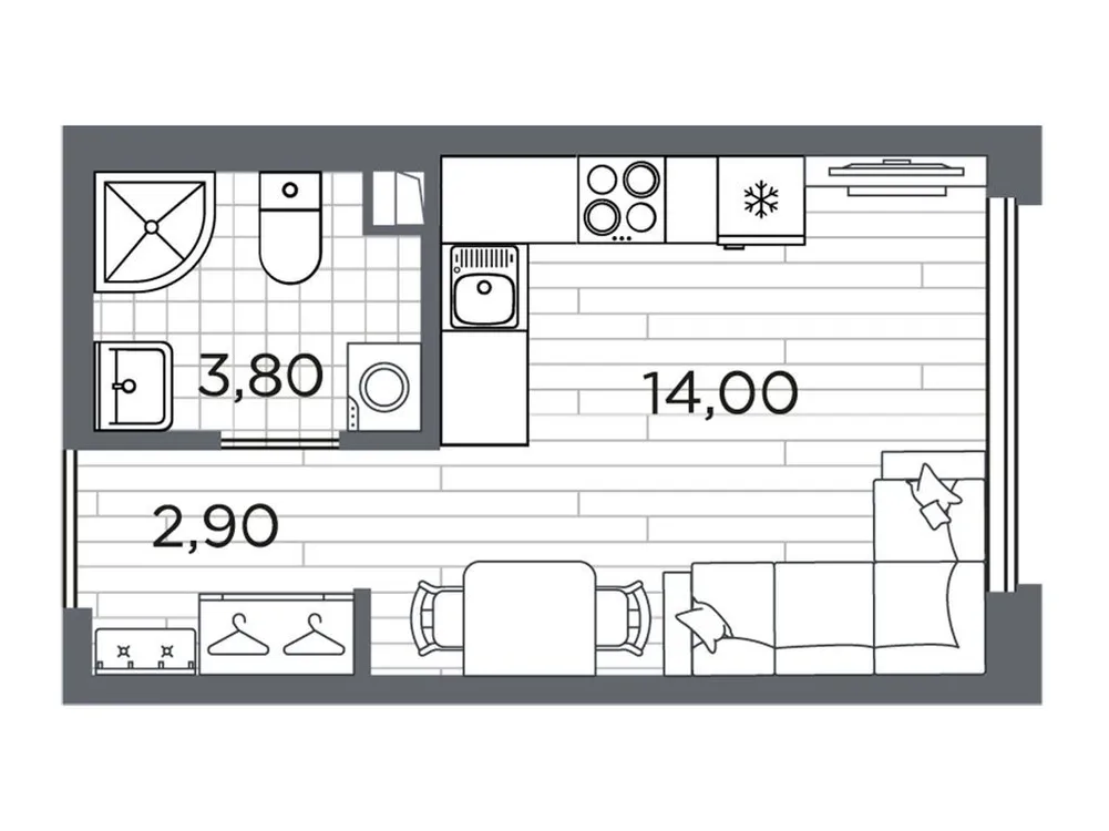 Продается студия, 21,5 м² - Фото 1