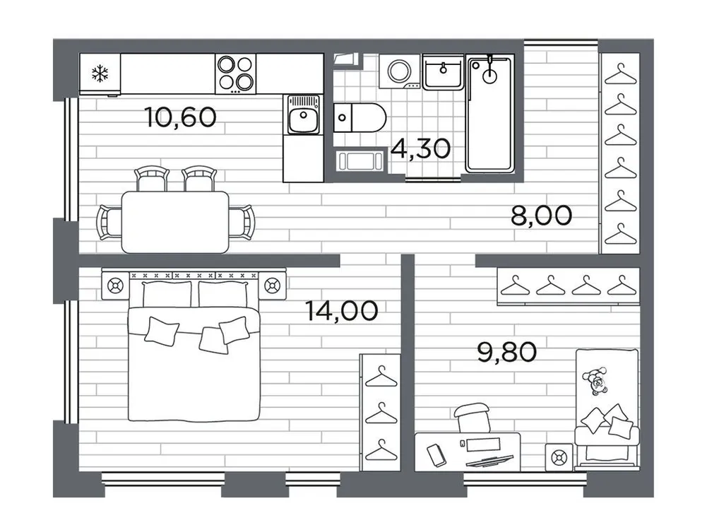 Продается 2-комнатная квартира, 48,2 м² - Фото 1