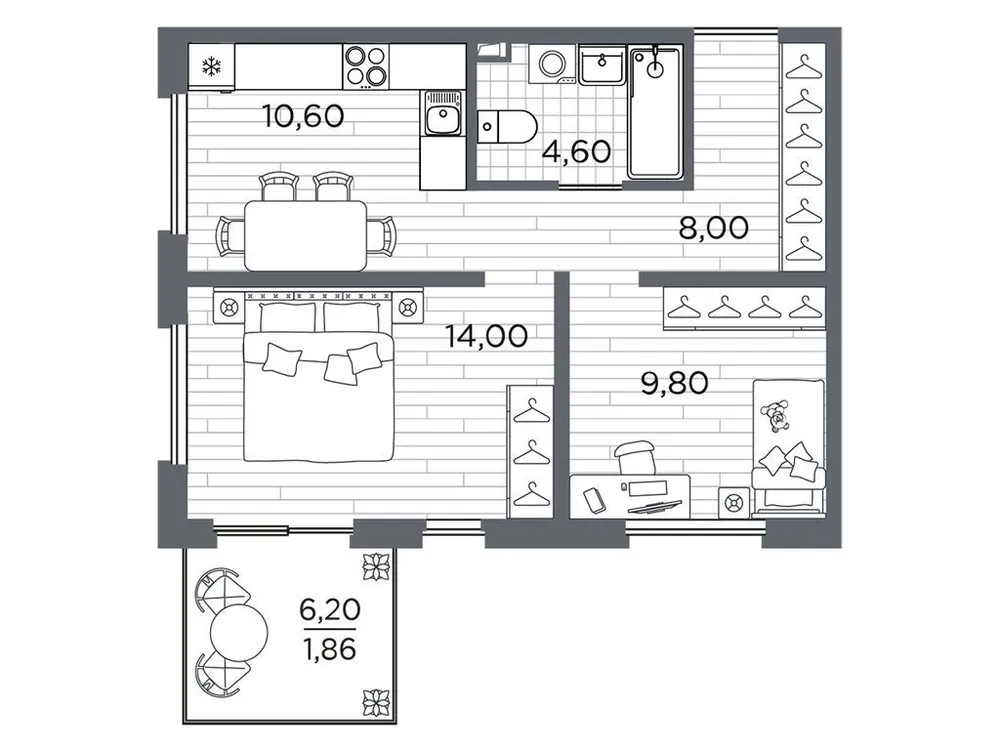 Продается 2-комнатная квартира, 49,4 м² - Фото 1