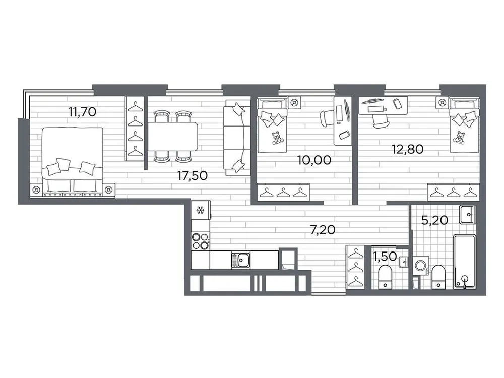 Продается 3-комнатная квартира, 66,9 м² - Фото 1