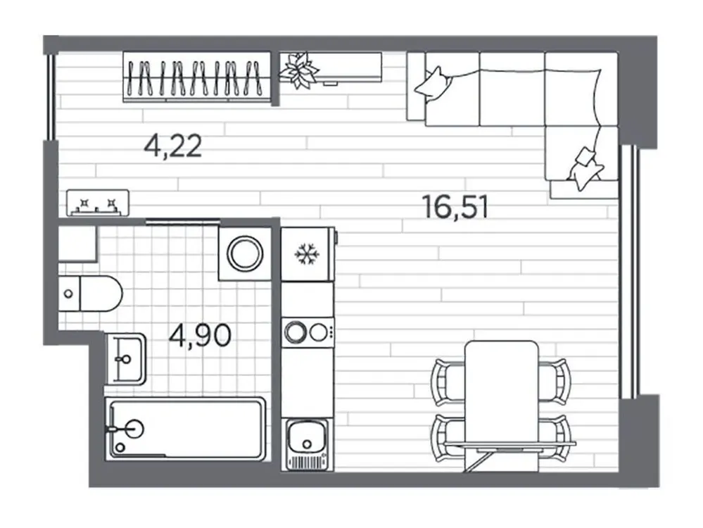 Продается студия, 26,6 м² - Фото 1