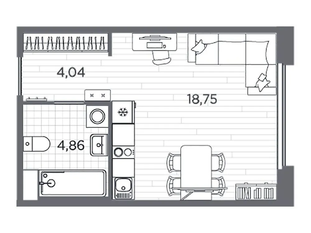 Продается студия, 28,2 м² - Фото 1