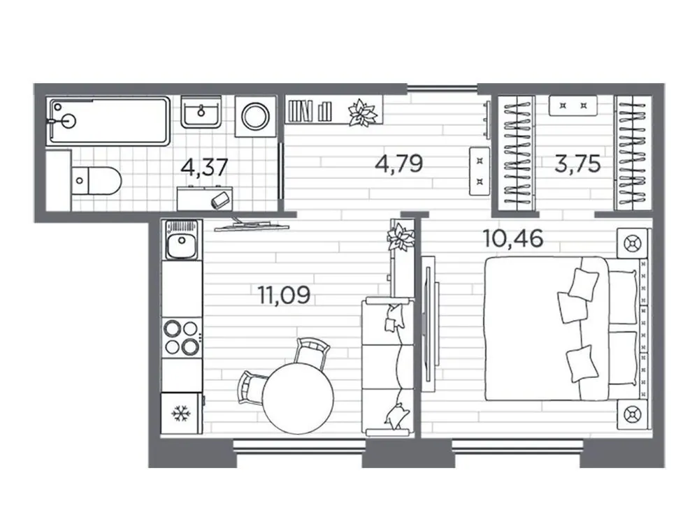 Продается 1-комнатная квартира, 35,4 м² - Фото 1