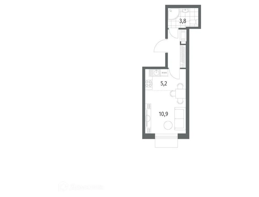 Продается студия, 23,6 м² - Фото 1