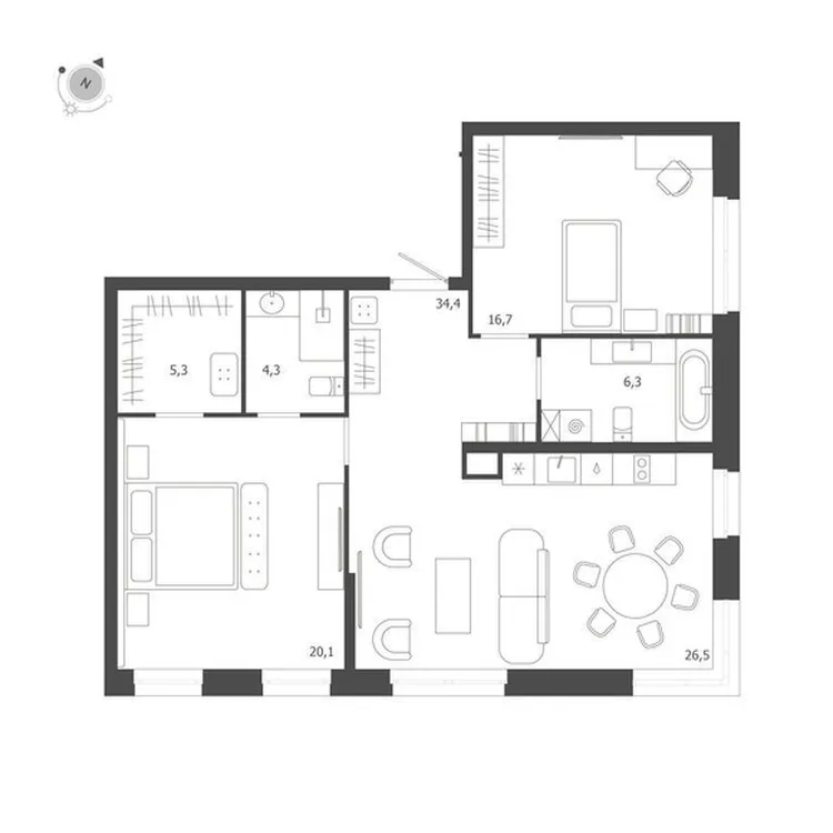 Продается 2-комнатная квартира, 89 м² - Фото 1