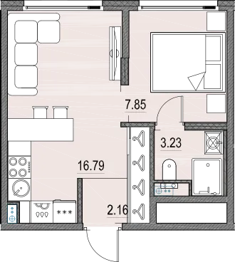 Продается 1-комнатная квартира, 30,2 м² - Фото 1