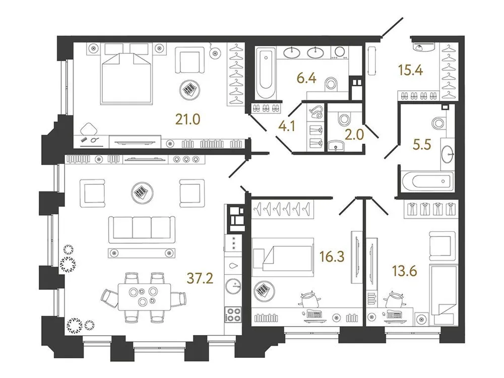 Продается 3-комнатная квартира, 121,5 м² - Фото 1