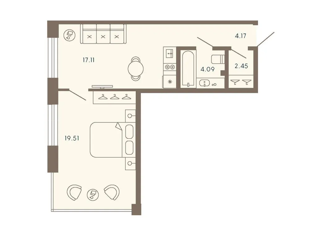 Продается 1-комнатная квартира, 47,3 м² - Фото 2
