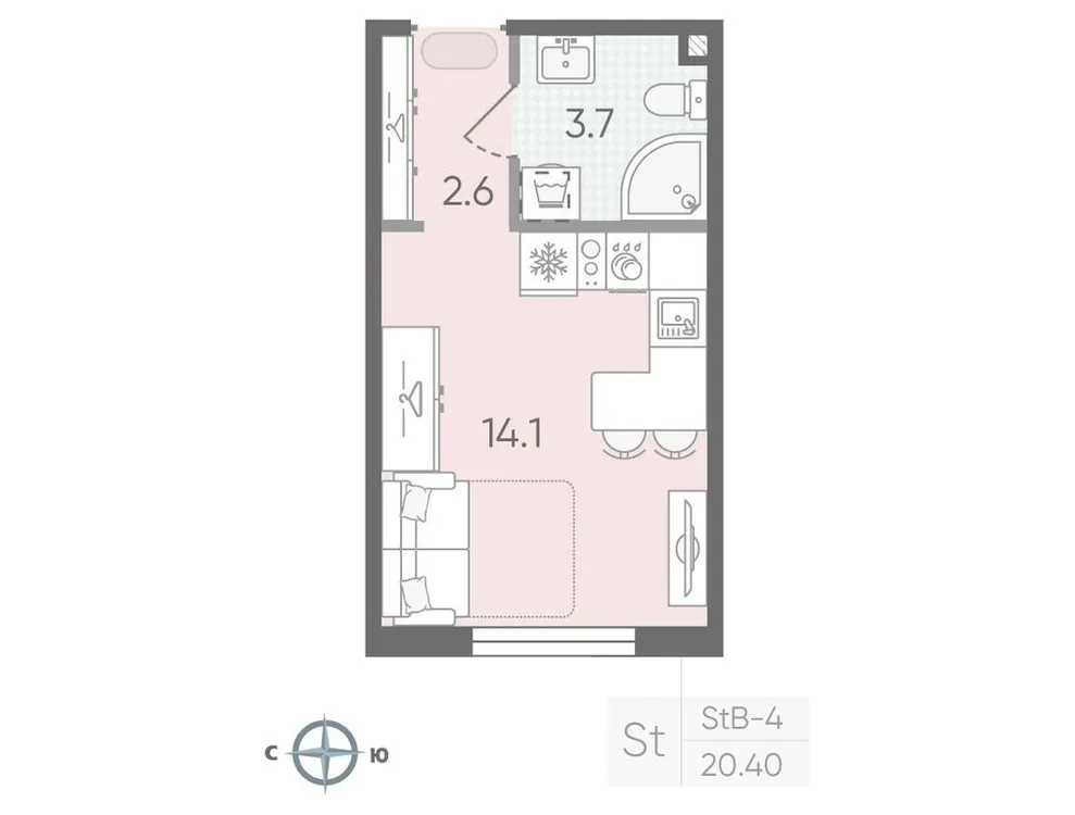 Продается студия, 20,4 м² - Фото 5