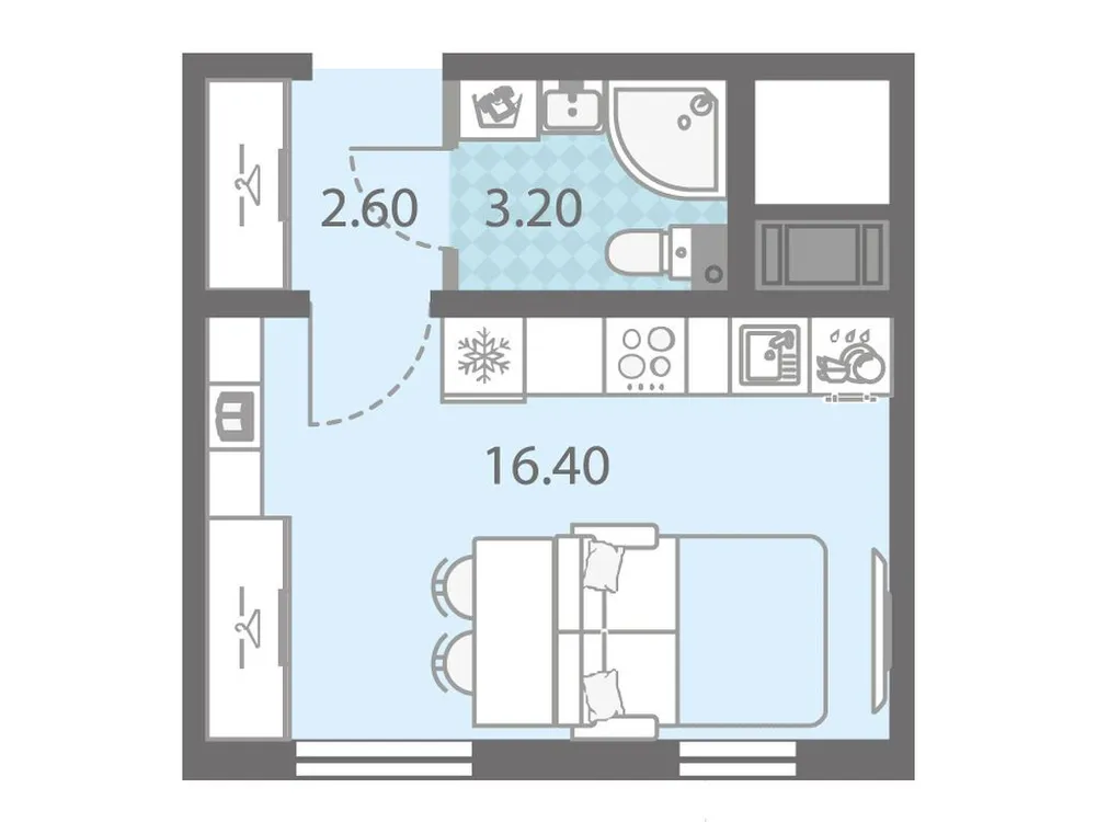 Продается студия, 21,5 м² - Фото 1