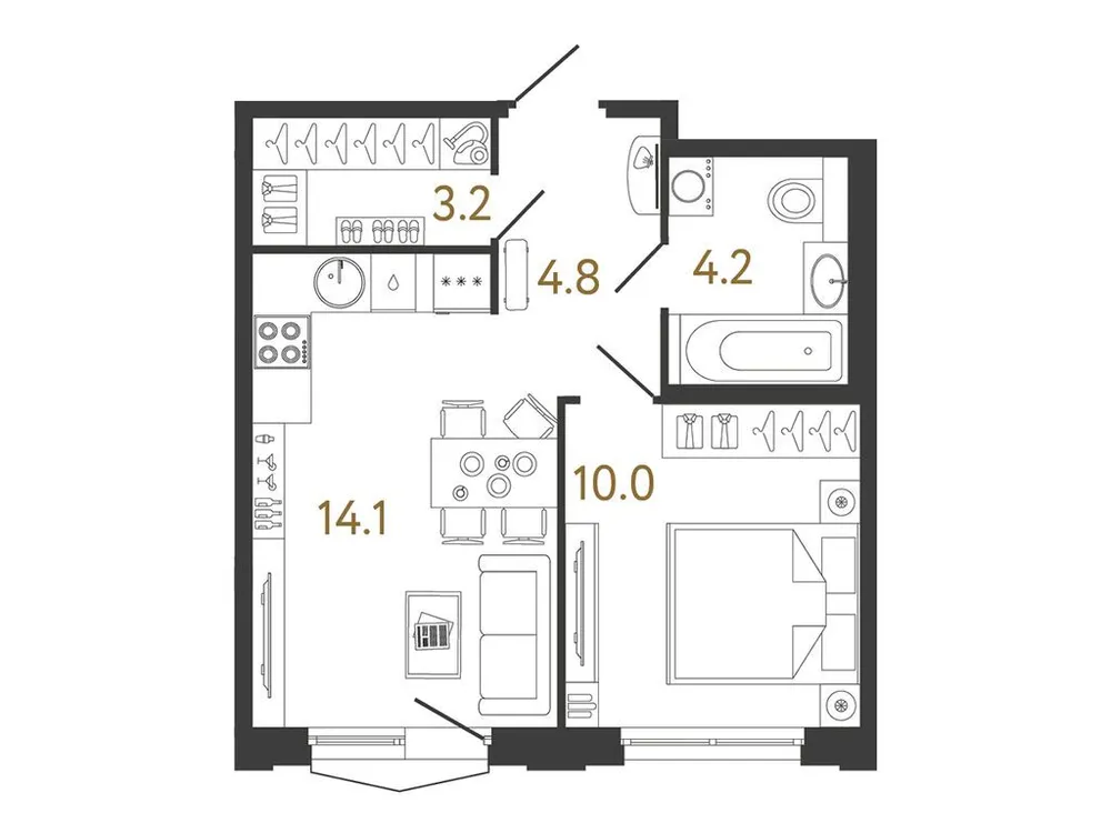 Продается 1-комнатная квартира, 36,3 м² - Фото 2
