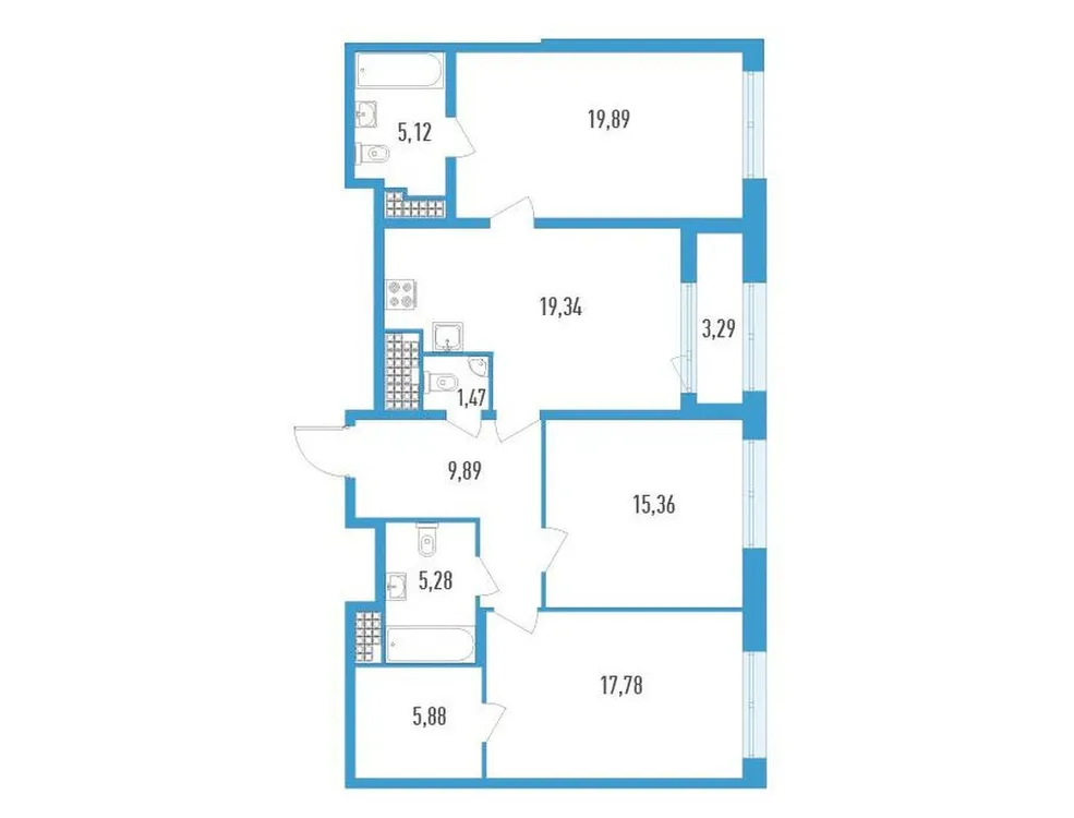 Продается 3-комнатная квартира, 101,3 м² - Фото 1