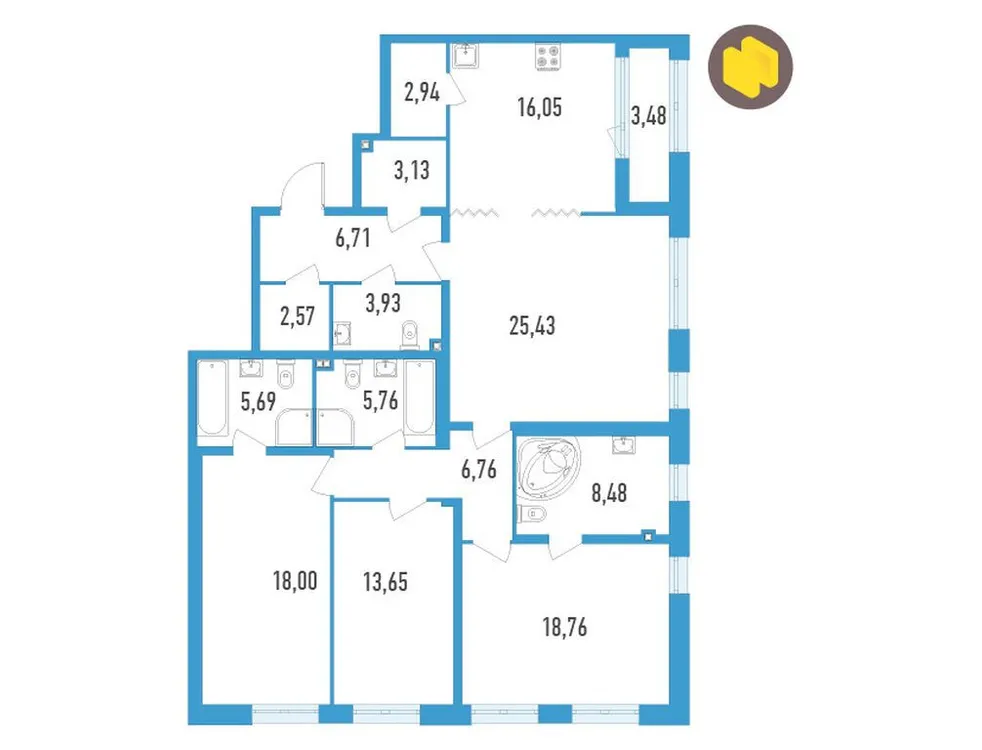 Продается 4-комнатная квартира, 140 м² - Фото 1