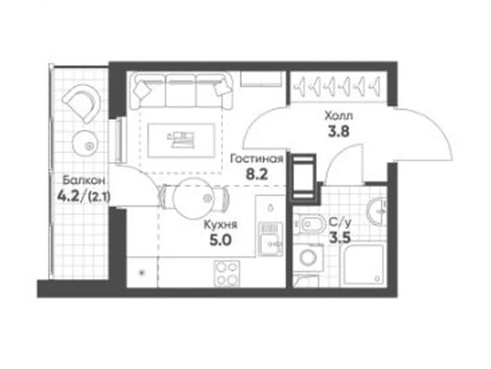 Продается студия, 22,6 м² - Фото 1