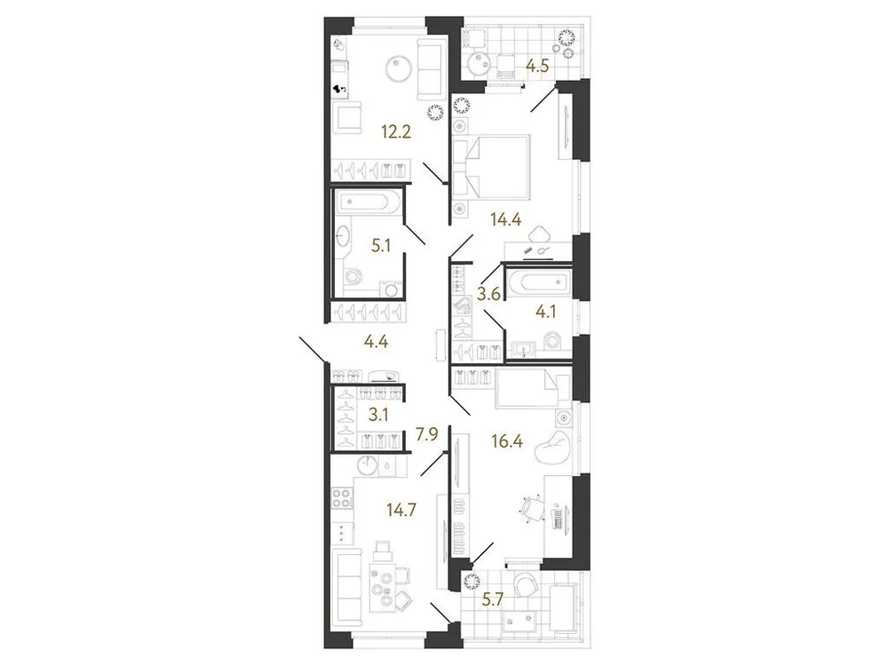 Продается 3-комнатная квартира, 85,9 м² - Фото 1