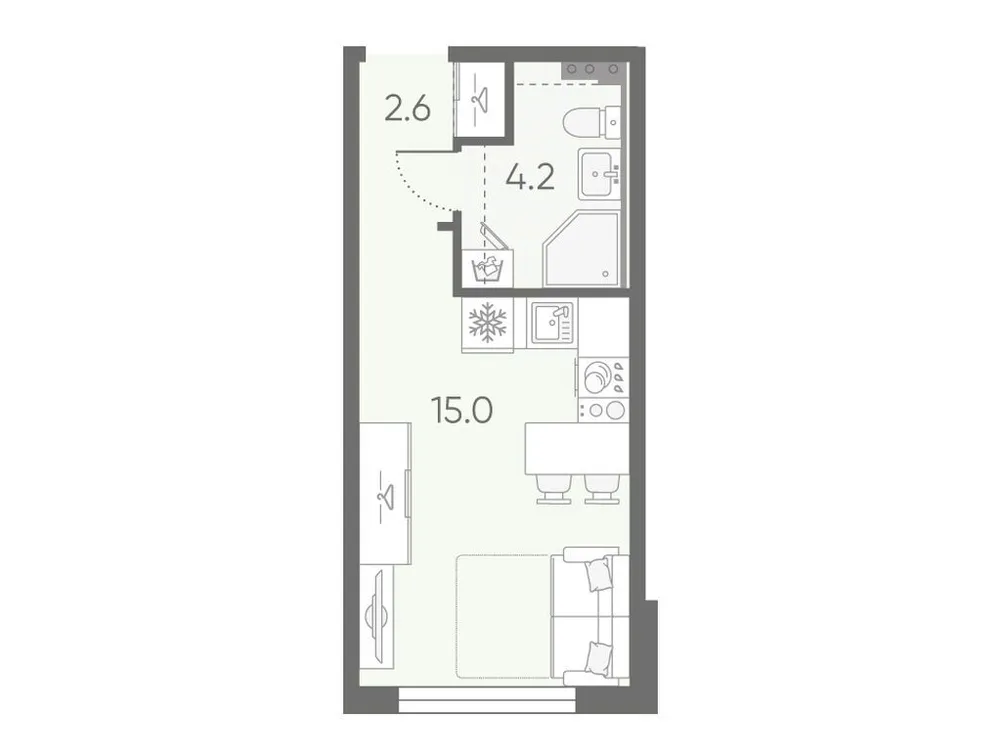 Продается студия, 21,8 м² - Фото 2