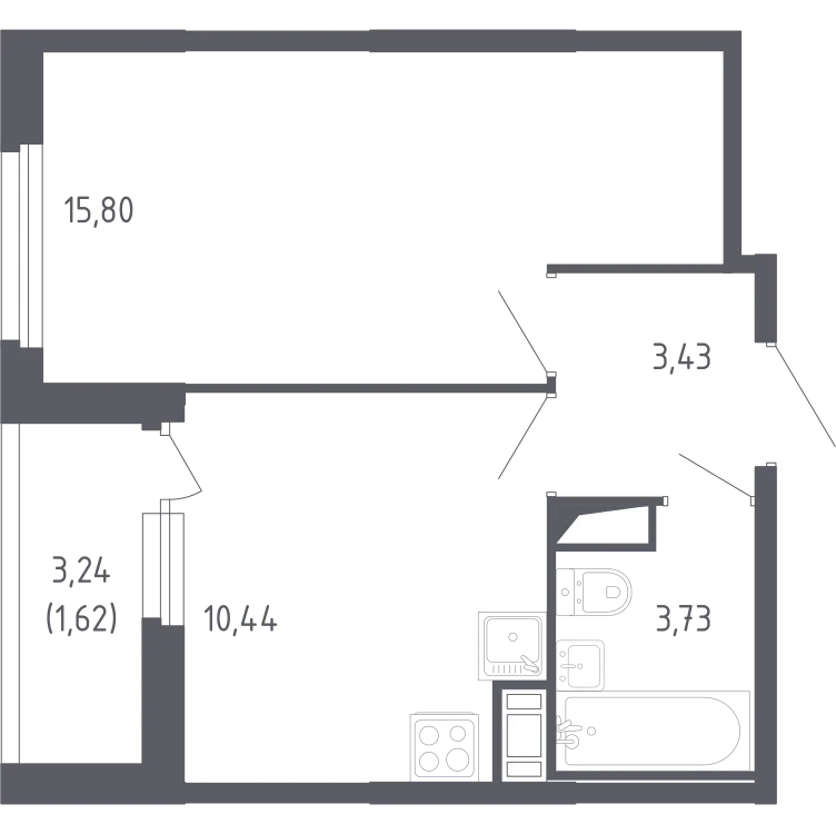 Продается 1-комнатная квартира, 35 м² - Фото 1